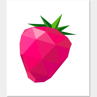 Polygonal Strawberry Posters and Art